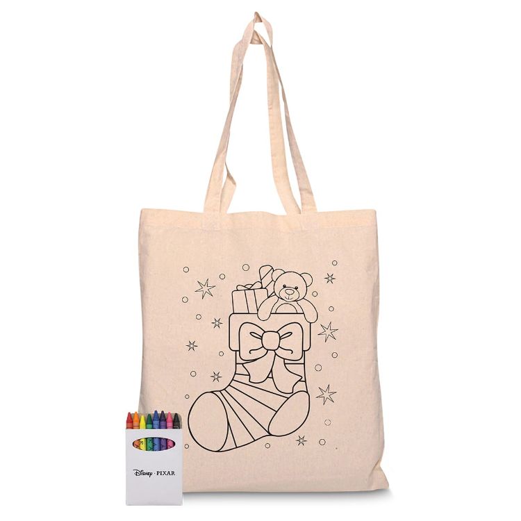 Picture of Squiggle Calico bag + Crayon set