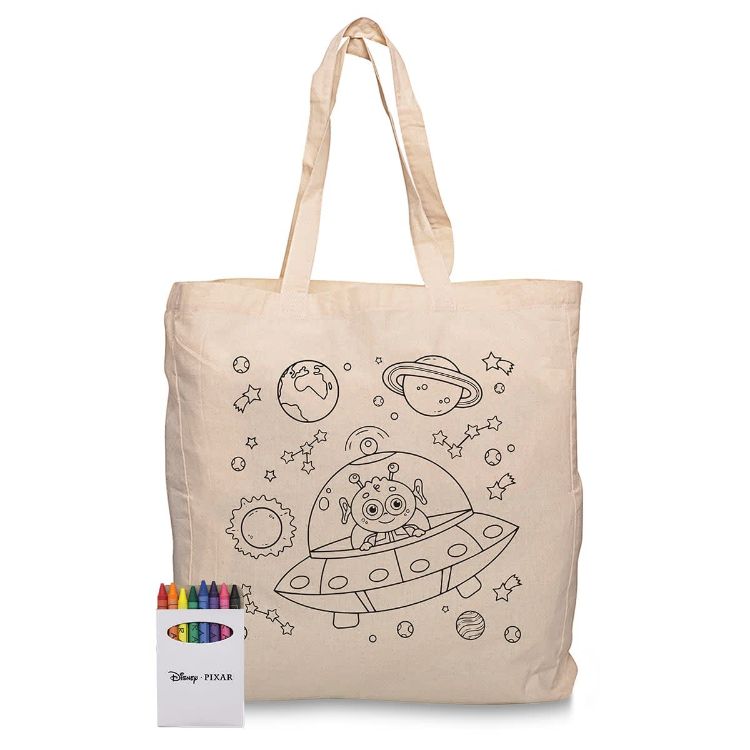 Picture of Squiggle Calico bag + Crayon set