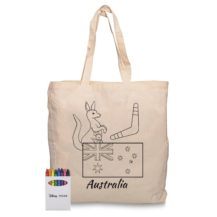 Picture of Squiggle Calico bag + Crayon set