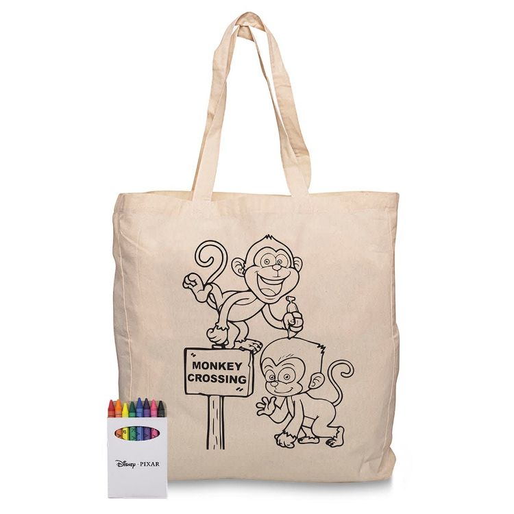 Picture of Squiggle Calico bag + Crayon set
