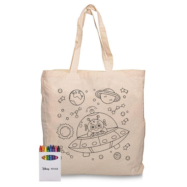 Picture of Squiggle Calico bag + Crayon set