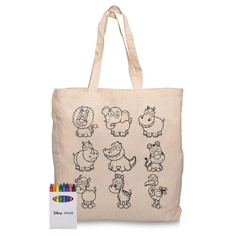 Picture of Squiggle Calico bag + Crayon set