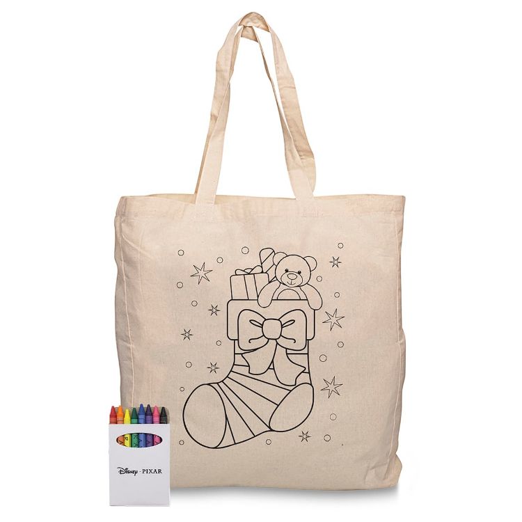 Picture of Squiggle Calico bag + Crayon set