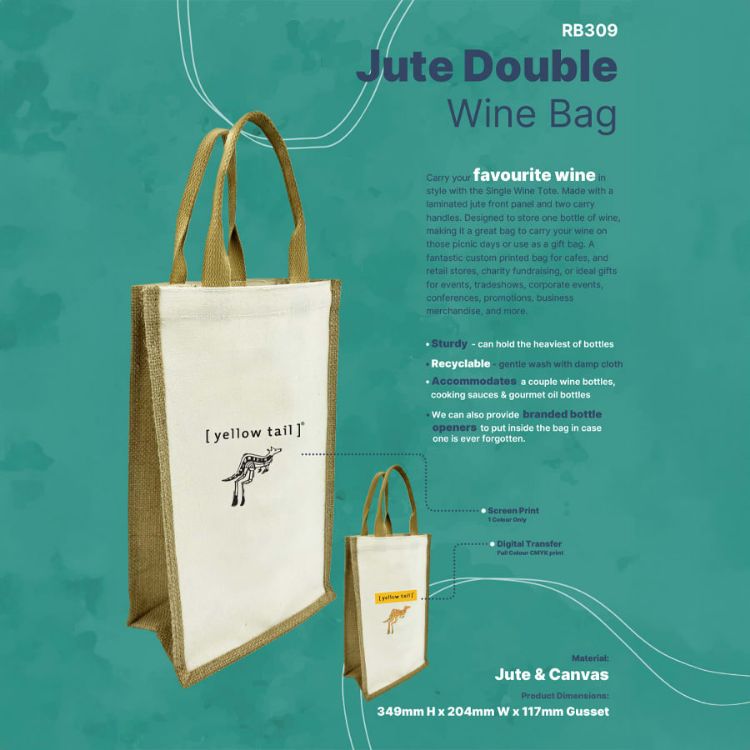 Picture of Jute Double Wine Bag