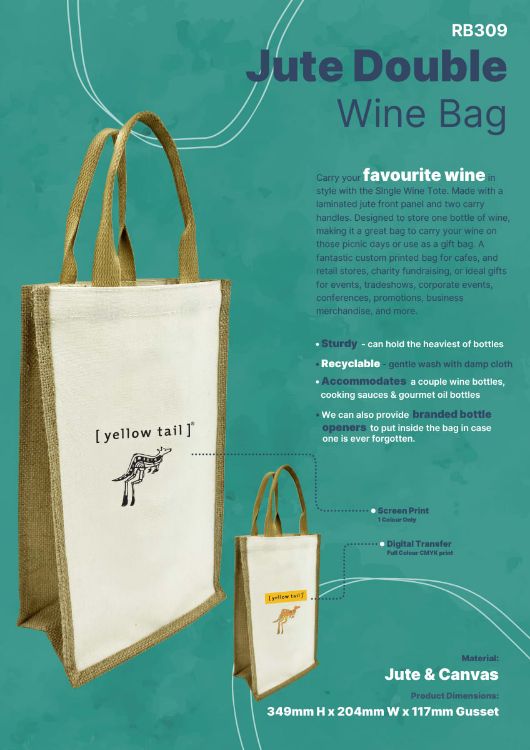 Picture of Jute Double Wine Bag