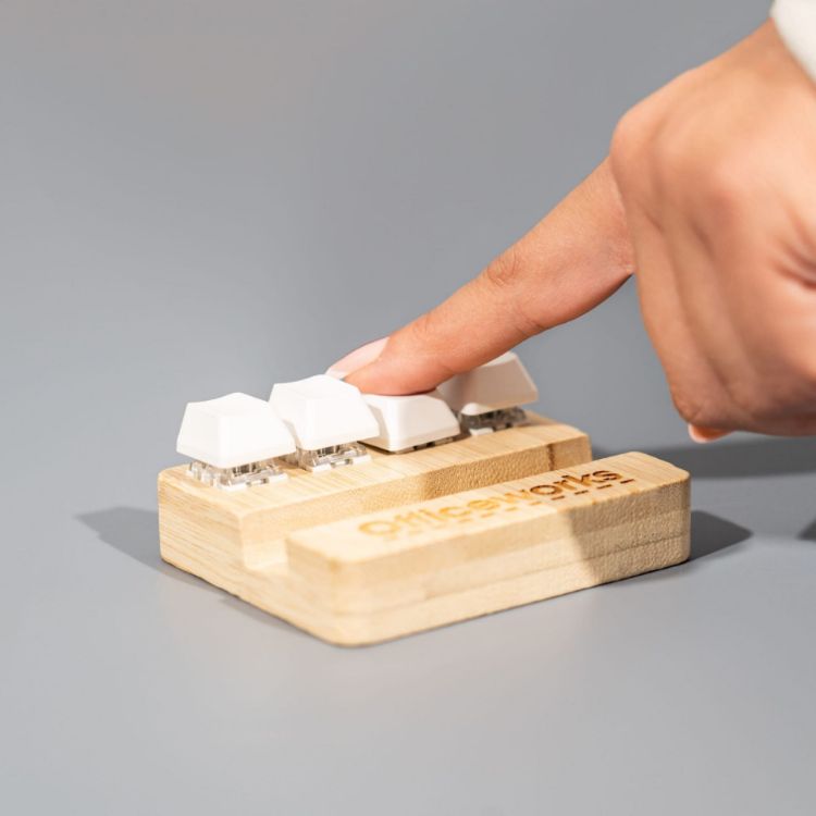 Picture of Bamboo Stand Holder Key Pressing Stress Reliever